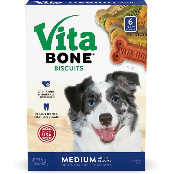 VITA BONE Multi Flavors Crunchy Biscuit Dog Treats, Medium