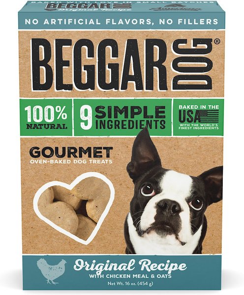 Beggar Dog Original Recipe Chicken Meal & Oats Crunchy Biscuit Dog Treats, 16-oz box slide 1 of 8