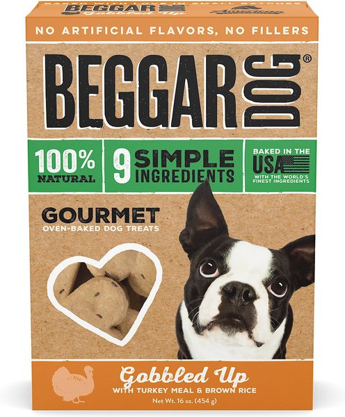 Beggar Dog Gobbled Up Turkey Meal & Brown Rice Crunchy Dog Treats, 16-oz box slide 1 of 8