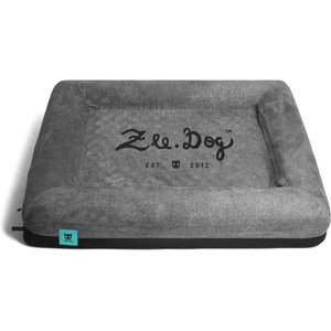 Zee.Dog Zee.Bed Skull Pillow Dog Bed w/Removable Cover, Grey, Large