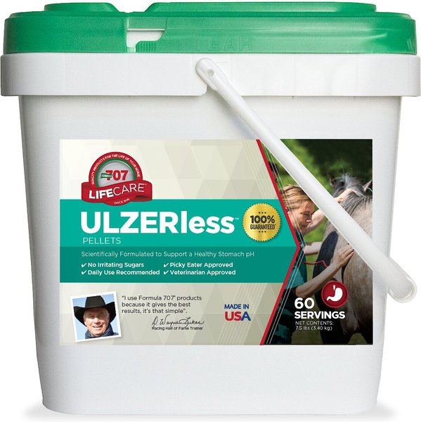 Formula 707 ULZERless Digestive Health Hay Flavor Pellets Horse Supplement, 7.5-lb bucket slide 1 of 8