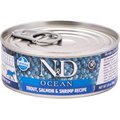 Farmina Natural & Delicious Ocean Trout, Salmon & Shrimp Canned Cat Food, 2.8-oz can, case of 12