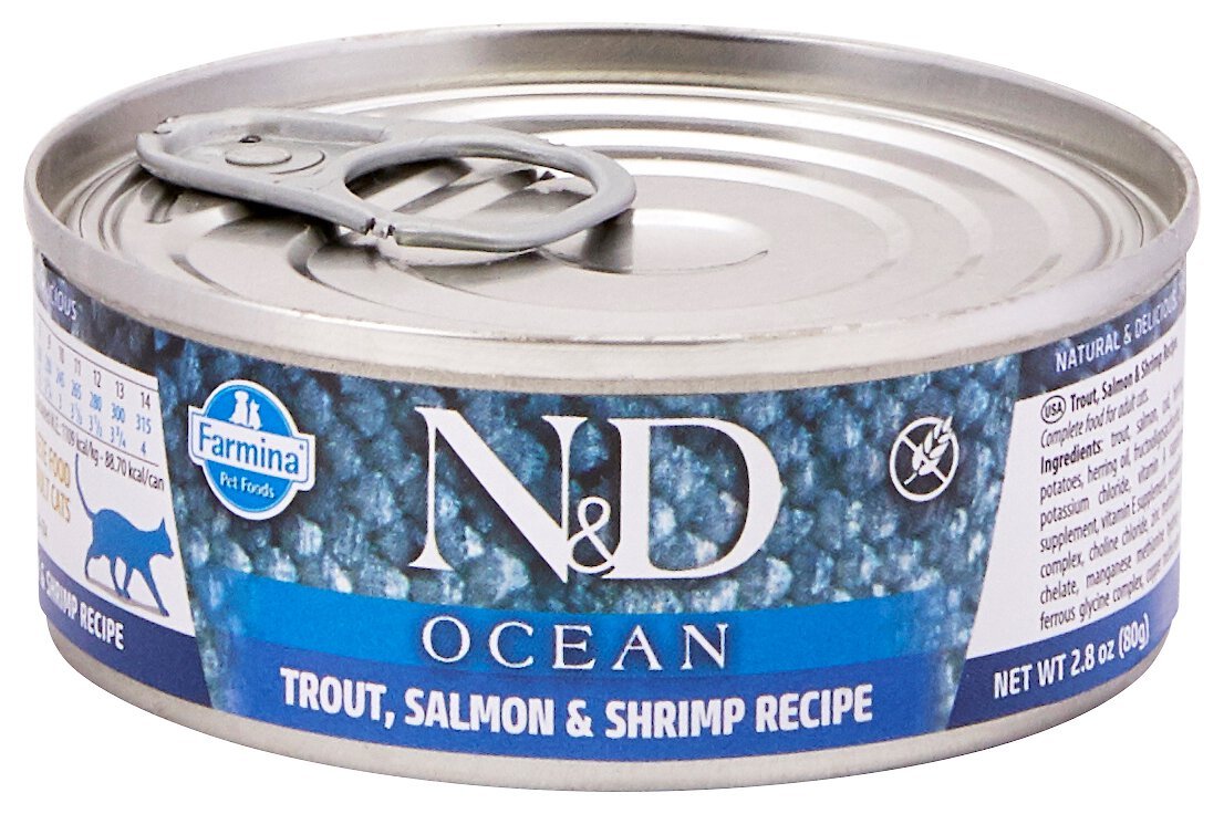 Farmina Natural & Delicious Ocean Trout, Salmon & Shrimp Canned Cat Food
