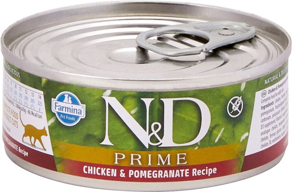 Farmina Natural & Delicious Prime Chicken & Pomegranate Canned Cat Food, 2.8-oz can, case of 12 slide 1 of 5