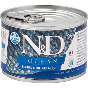 Farmina Natural & Delicious Ocean Herring & Shrimps Canned Dog Food, 4.9-oz can, case of 6
