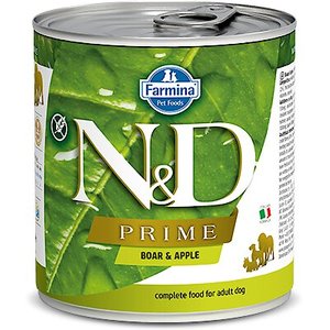 Farmina Natural & Delicious Prime Boar & Apple Canned Dog Food, 10.05-oz can, case of 6