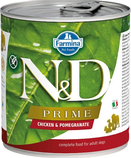 Farmina Natural & Delicious Prime Chicken & Pomegranate Canned Dog Food, 10.05-oz can, case of 6 slide 1 of 4