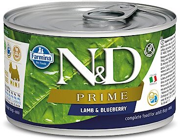 Farmina Natural & Delicious Prime Lamb & Blueberry Canned Dog Food, 4.9-oz can, case of 6 slide 1 of 4