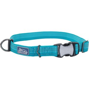 K9 Explorer Brights Reflective Dog Collar, Ocean, 8 to 12-in neck, 5/8-in wide