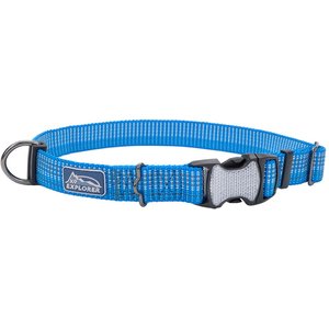 K9 Explorer Brights Reflective Dog Collar, Lake, 10 to 14-in neck, 5/8-in wide