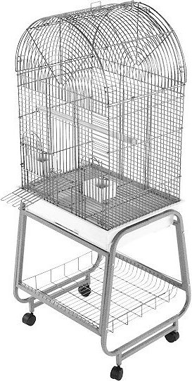 A&E Cage Company Open Top Dome Bird Cage & Removable Stand, Platinum slide 1 of 3