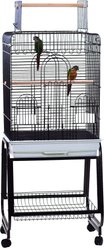 A&E Cage Company Play Top Bird Cage & Removable Stand, Black