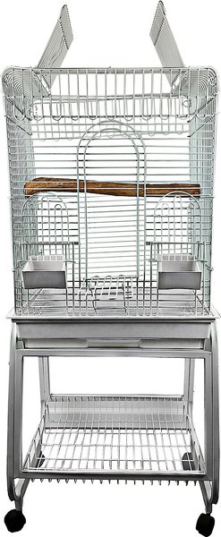 A&E Cage Company Play Top Bird Cage & Removable Stand, White slide 1 of 3