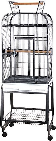 A&E Cage Company Play Top Bird Cage & Plastic Base, Black slide 1 of 3