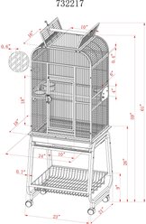 A&E Cage Company Play Top Bird Cage & Plastic Base, Black slide 2 of 3