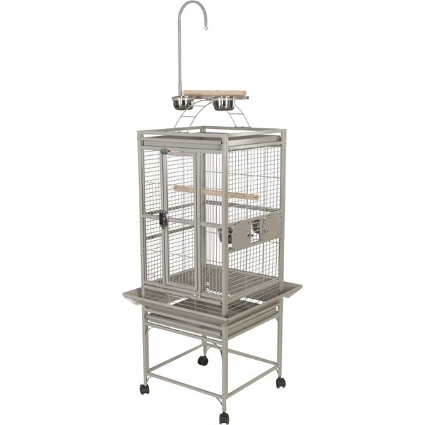 A&E CAGE COMPANY Play Top Bird Cage, Platinum, XSmall