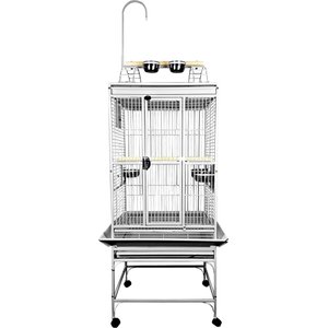 A&E Cage Company 18-in Round Top Bird Cage, White, Small