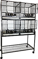 A&E Cage Company 4-Unit Bird Cage & Removable Divider, Black