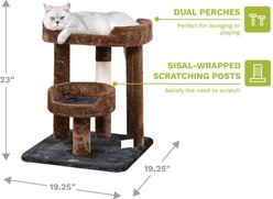 Go Pet Club 23-in Faux Fur Cat Tree, Brown/Black slide 2 of 4