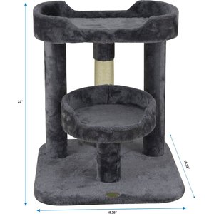 Go Pet Club 23-in Faux Fur Cat Tree, Gray