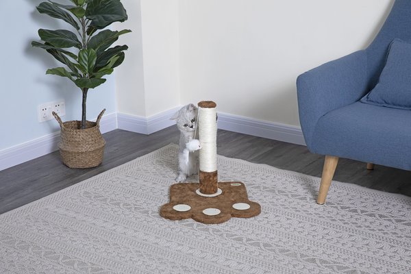 Go Pet Club 16-in Sisal Cat Scratching Post with Toy, Brown slide 1 of 3