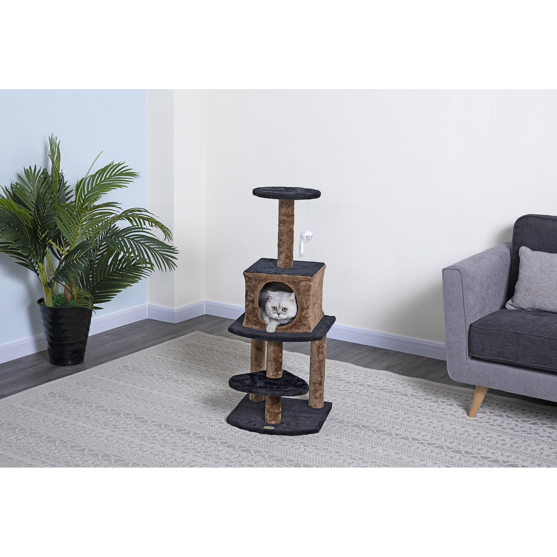 Go Pet Club Everyday Value 37-in Multi-Level Faux Fur Cat Tree Tower
