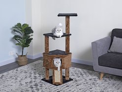 Go Pet Club 46-in Faux Fur Cat Tree & Condo, Brown/Black