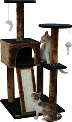 Go Pet Club 44-in Faux Fur Cat Tree & Condo, Brown/Black slide 2 of 4