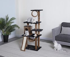 Go Pet Club 53-in Faux Fur Cat Tree & Condo, Brown/Black