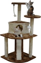 Go Pet Club 47-in Faux Fur Cat Tree & Condo, Beige slide 2 of 3