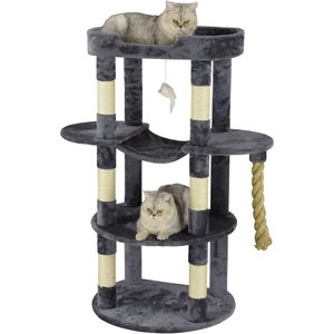 Go Pet Club 46-in Faux Fur Cat Tree, Gray
