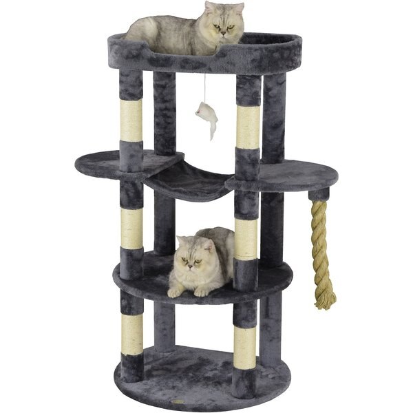 Out of Stock GO PET CLUB 46in Faux Fur Cat Tree, Gray