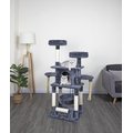 Go Pet Club 57.5-in Faux Fur Cat Tree & Condo, Gray
