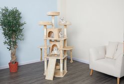 Go Pet Club 70-in Faux Fur Cat Tree & Condo, Beige