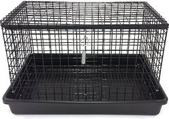 Martin's Cages 2-Compartment Travel Rabbit Cage, Small, Black