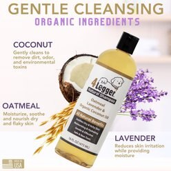 4-Legger Organic Oatmeal, Aloe & Lavender Dog Shampoo, 16-oz bottle slide 2 of 6