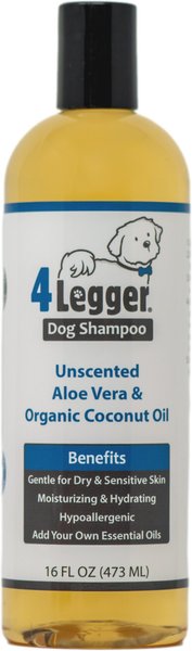 4-Legger Organic Hypo-Allergenic Unscented Aloe Dog Shampoo, 16-oz bottle slide 1 of 7