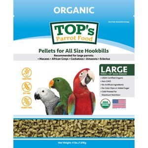 TOP's Parrot Food Organic Pellets Bird Food, 4-lb bag