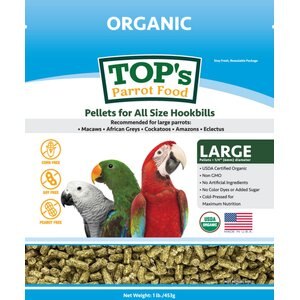 TOP's Parrot Food Organic Pellets Bird Food, 1-lb bag