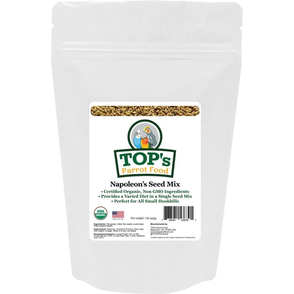 TOP'S PARROT FOOD Organic All in One Seed Mix Bird Food, 5-lb bag ...