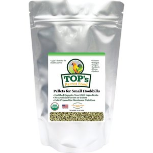TOP's Parrot Food Organic Small Pellets Bird Food, 12-oz bag