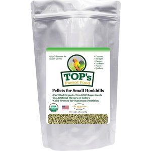 TOP's Parrot Food Organic Small Pellets Bird Food, 3-lb bag