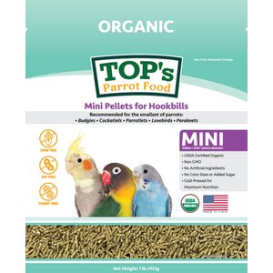 TOP's Parrot Food Organic Mini Pellets Bird Food, 1-lb bag