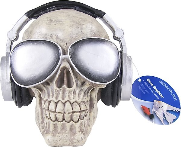 Penn-Plax Skull & Glasses Aquarium Ornament slide 1 of 1