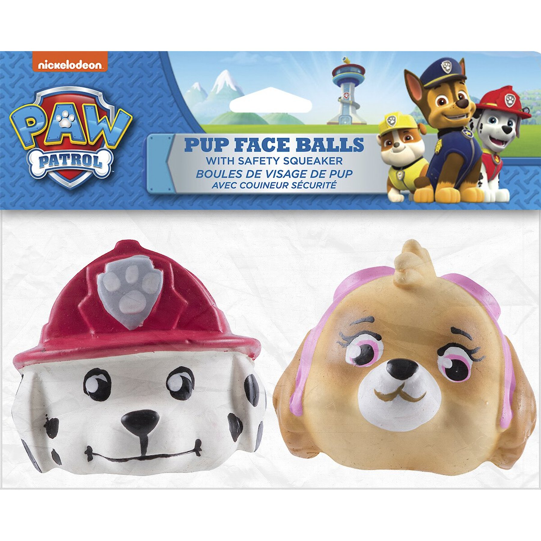 PENN-PLAX Paw Patrol Marshall & Skye Squeaky Ball Dog Toy 