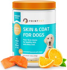 PointPet Omega 3, 6 & 9 Skin & Coat Dog Supplement, 120 count