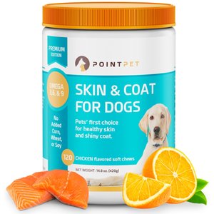 PointPet Omega 3, 6 & 9 Skin & Coat Dog Supplement, 120 count
