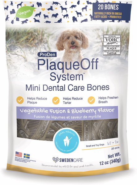 ProDen PlaqueOff System Vegetable Fusion & Blueberry Flavored Mini Dental Dog Treats, 20 count slide 1 of 1
