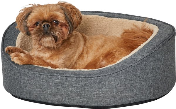 MidWest QuietTime Deluxe Hudson Bolster Cat & Dog Bed with Removable Cover, Gray, X-Small slide 1 of 3