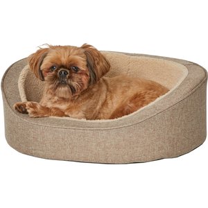 MidWest QuietTime Deluxe Hudson Bolster Cat & Dog Bed with Removable Cover, Tan, X-Small